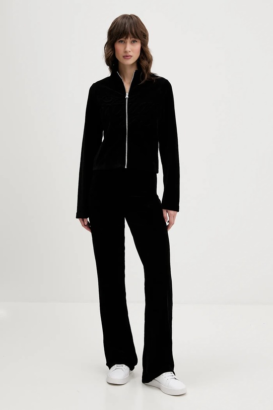 Hugo Blue spodnie dresowe welurowe 50549678 czarny AW25