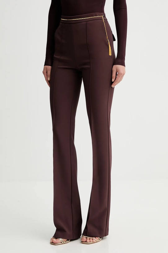 Hlače Elisabetta Franchi Z elastanom bordo PA14157E2