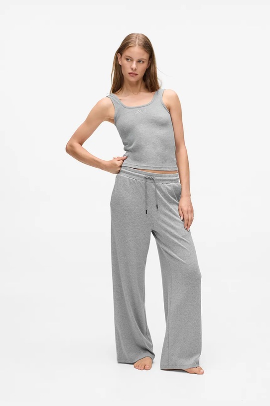 Karl Lagerfeld pantaloni de trening tricotaj gri A4W44018