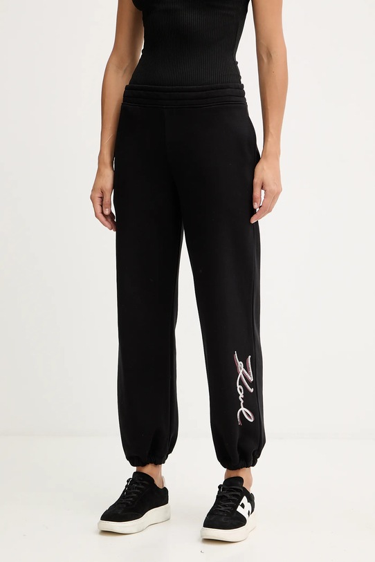 Karl Lagerfeld pantaloni de trening din bumbac bumbac gri A4W10141