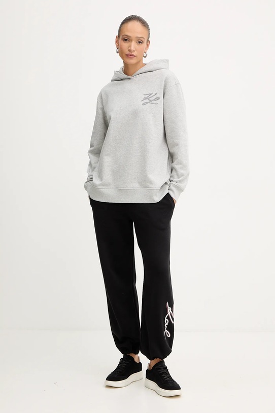 Karl Lagerfeld pantaloni de trening din bumbac A4W10141 gri AW25