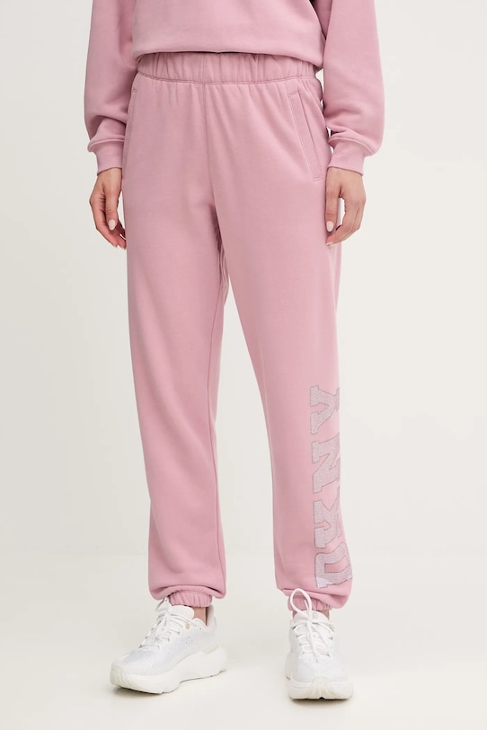 Dkny pantaloni de trening tricotaj roz DP5P3737