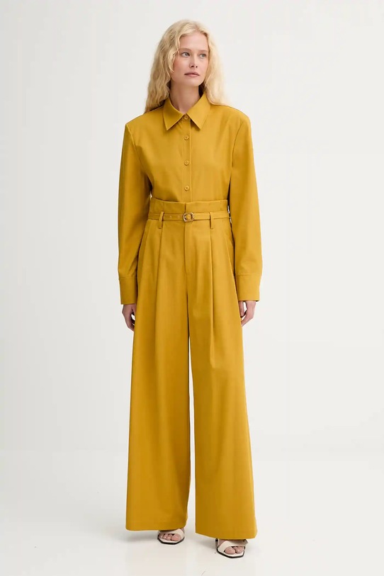Hlače s primesjo volne ISABELLE BLANCHE IS25FW.P036.T002 rumena AW25
