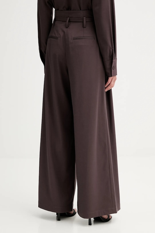 Îmbrăcăminte ISABELLE BLANCHE pantaloni din lână IS25FW.P036.T002 burgundia