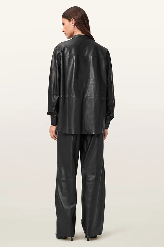AllSaints pantaloni de piele ASH W028TD negru