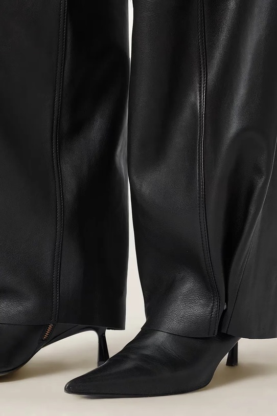 AllSaints pantaloni de piele JETT negru W026TD