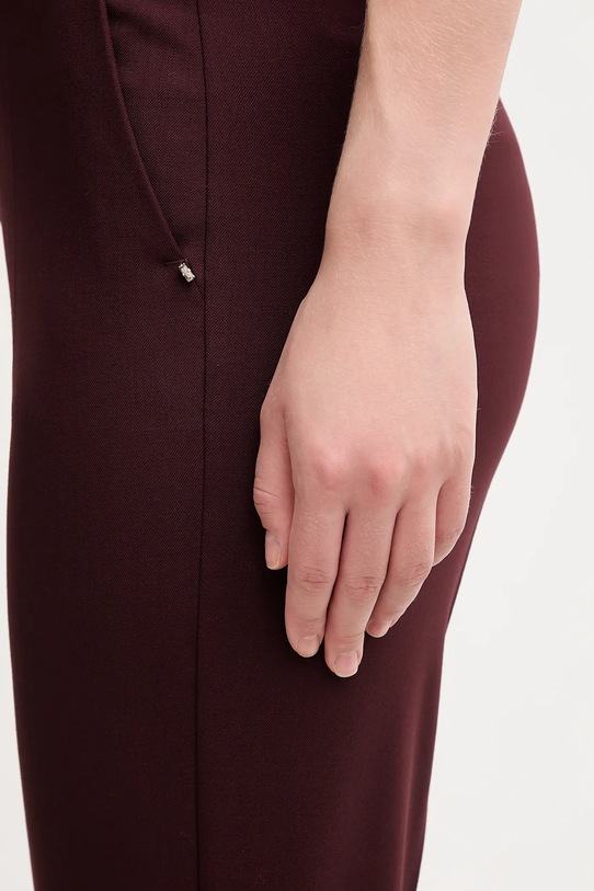 Sportmax spodnie z dodatkiem wełny FEBE bordowy 2522136082600