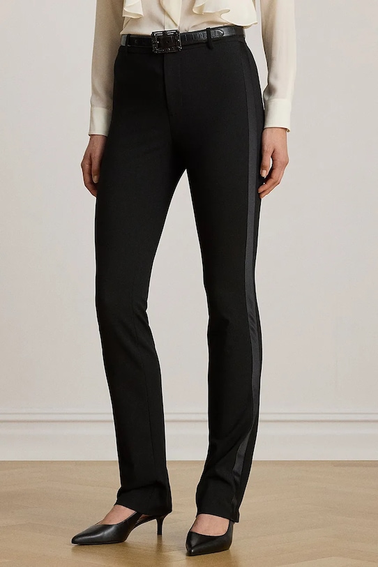 Lauren Ralph Lauren spodnie z elastanem czarny 200951577