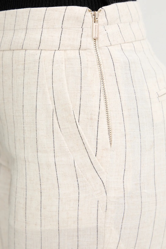 Morgan spodnie z lnem beżowy PRIZ.F