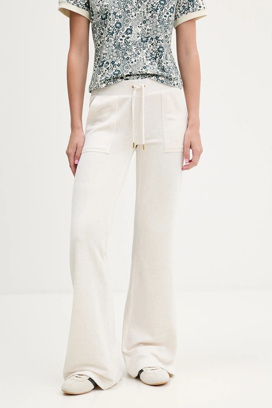 Juicy Couture spodnie dresowe dzianina beżowy JCSEBJ001G.692