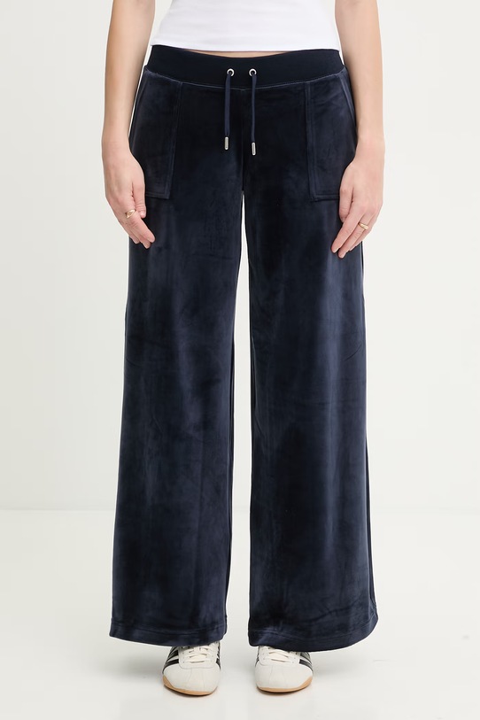 Juicy Couture damskie bawełniane YUKA WIDE LEG granatowy JCBBJ225803