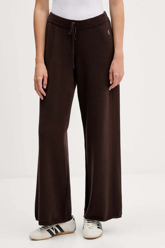 Juicy Couture spodnie dzianina brązowy JCGBJ225017