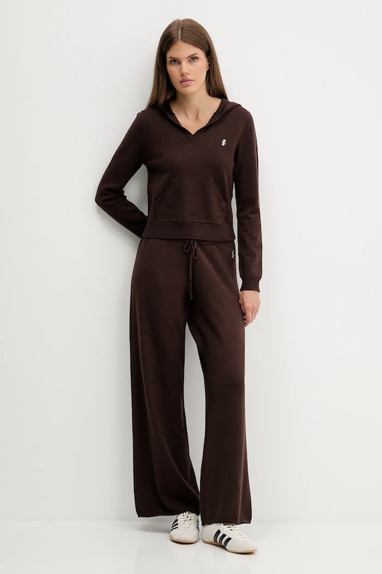 Juicy Couture spodnie JCGBJ225017 brązowy AW25