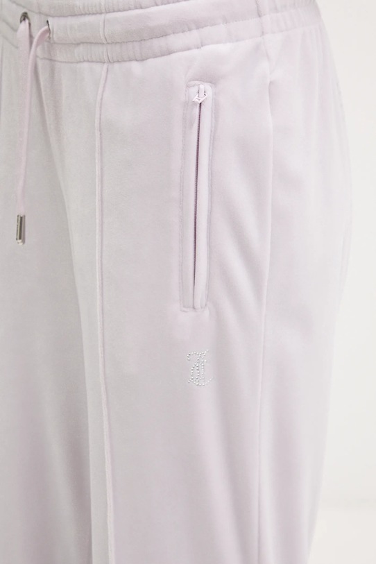 Juicy Couture spodnie dresowe welurowe fioletowy JCWBJ225307