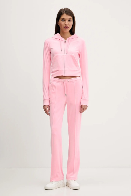 Juicy Couture spodnie dresowe welurowe JCWBJ225307 różowy AW25