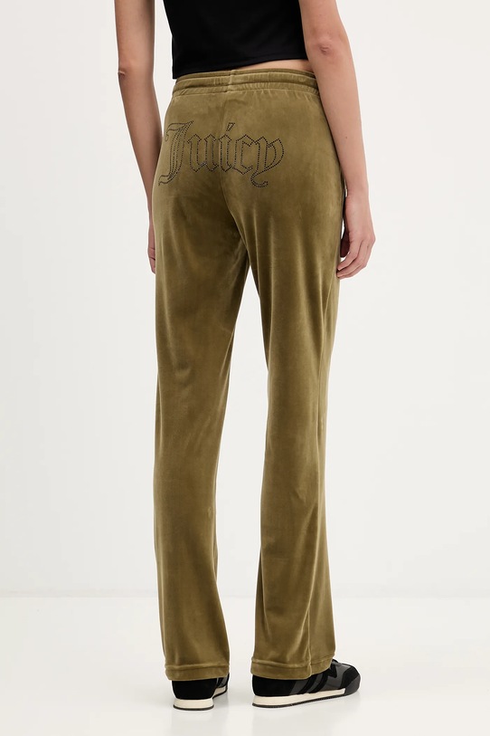 Odzież Juicy Couture spodnie dresowe welurowe JCWBJ225307 zielony