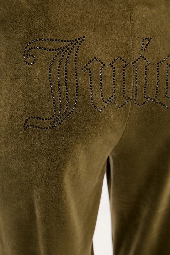 Juicy Couture spodnie dresowe welurowe zielony JCWBJ225307