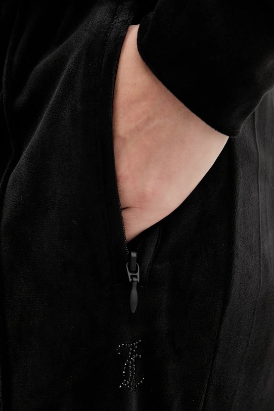 Juicy Couture pantaloni de trening din velur negru JCWBJ225307