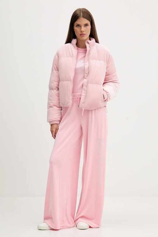 Juicy Couture spodnie dresowe welurowe JCWBJ225309 różowy AW25