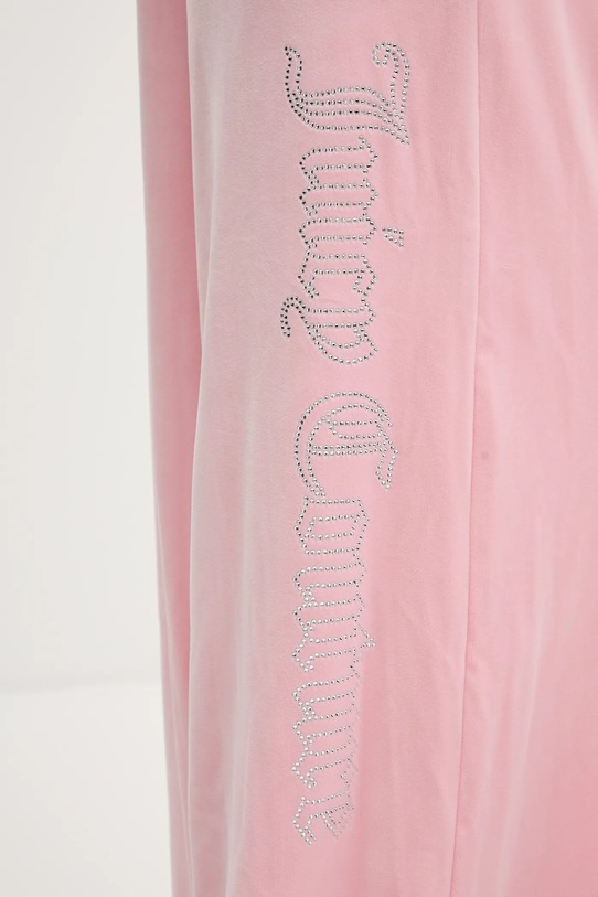 Juicy Couture spodnie dresowe welurowe różowy JCWBJ225309