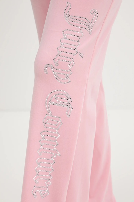 Juicy Couture spodnie dresowe welurowe różowy JCWBJ225311