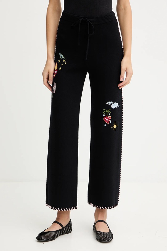 Never Fully Dressed spodnie dresowe dzianina czarny NFDKN727