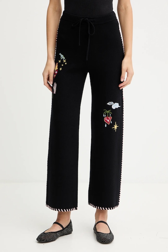 Tepláky Never Fully Dressed pletenina čierna NFDKN727