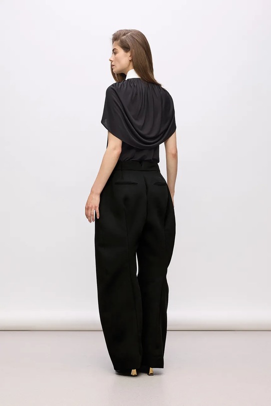 Karl Lagerfeld spodnie z dodatkiem wełny Karl Lagerfeld Studio A4W10144 czarny AW25