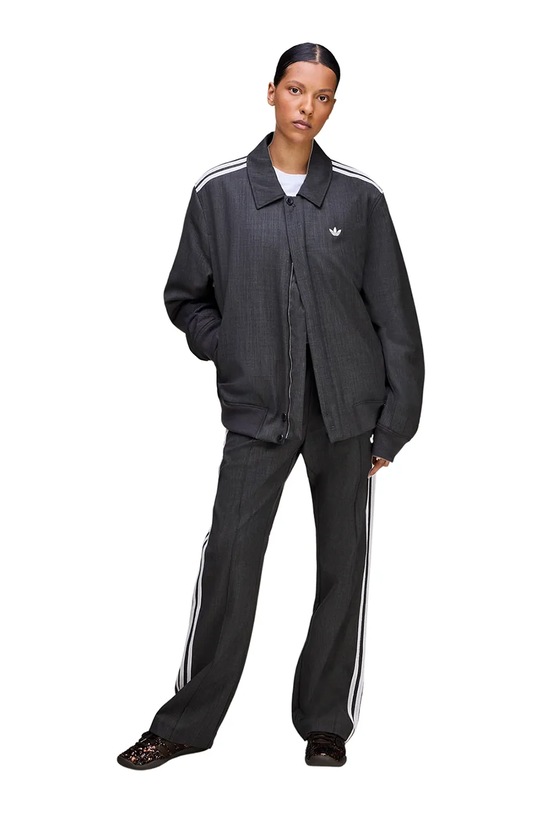 Kalhoty s příměsí vlny adidas Originals x Wales Bonner Wool Pant jednoduchý šedá KB2318