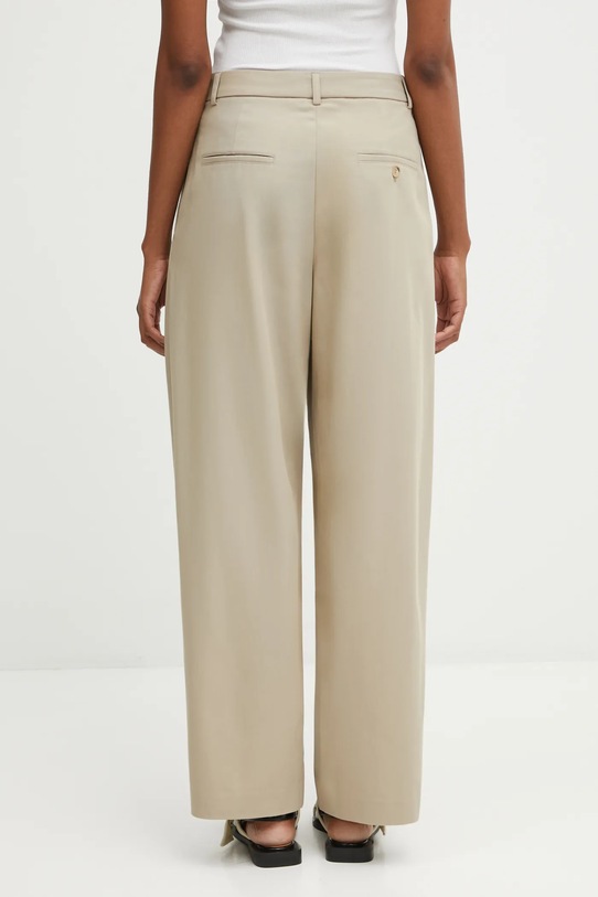 Clothing Maison Kitsuné trousers Double Pleated PW01106WT3019 beige