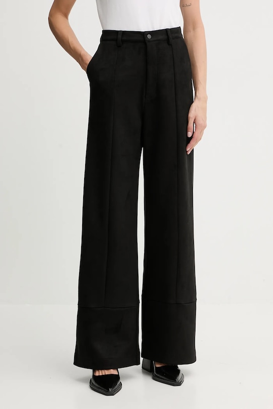 Bardot pantaloni a zampa nero 58936PB4