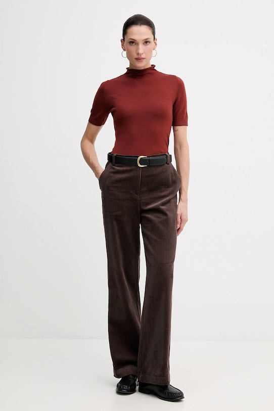Sisley pantaloni 49L0LF07U maro AW25