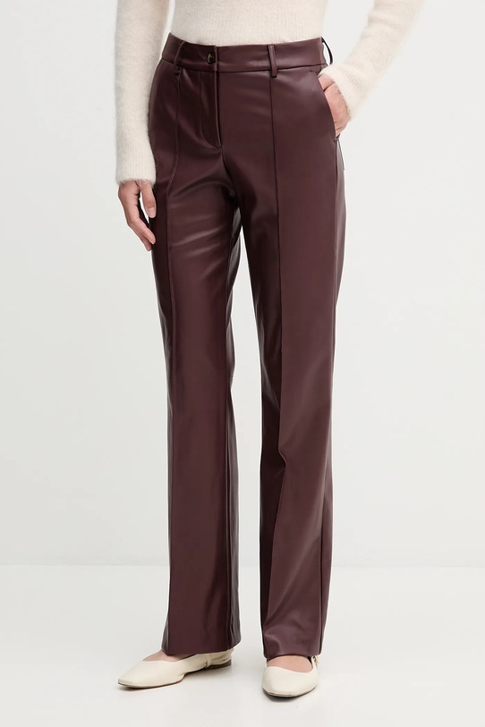 Sandro Ferrone spodnie high bordowy S15YBFDENISE