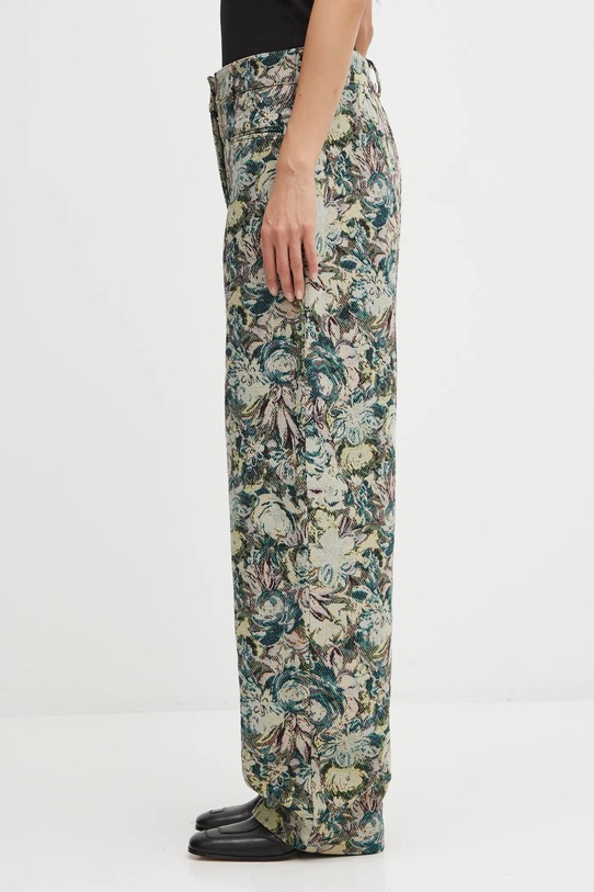 GANNI spodnie Tapestry Jacquard W0777 zielony AW25
