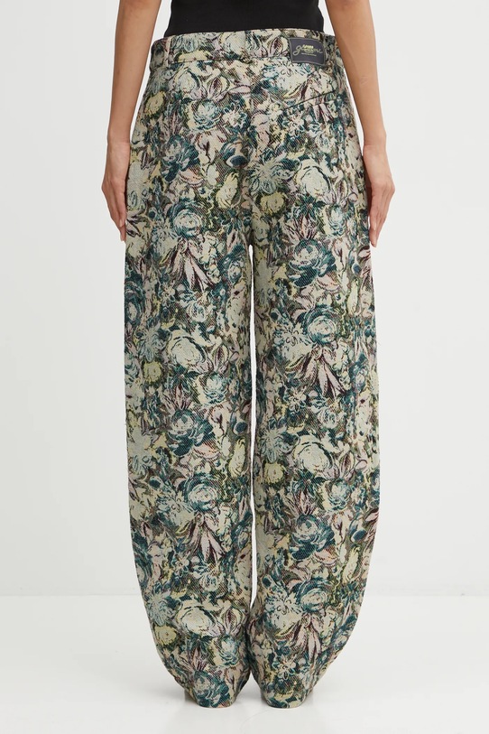 Odzież GANNI spodnie Tapestry Jacquard W0777 zielony