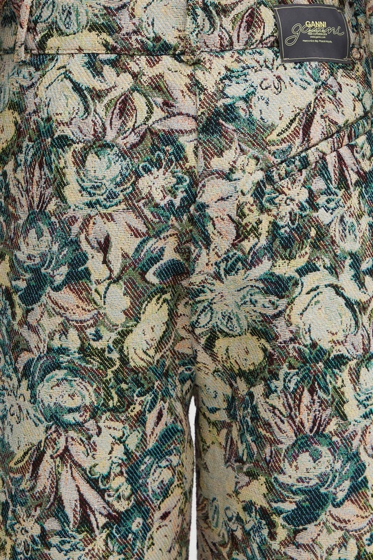 GANNI spodnie Tapestry Jacquard zielony W0777