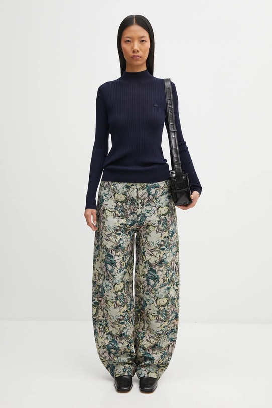 GANNI spodnie Tapestry Jacquard W0777 zielony