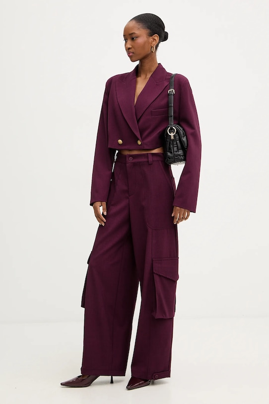 Haveone pantaloni PSO.P040 burgundia AW25