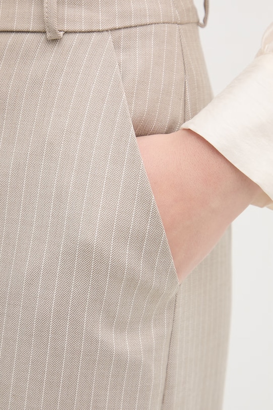 Haveone spodnie garniturowe damskie beżowy PGE.P065