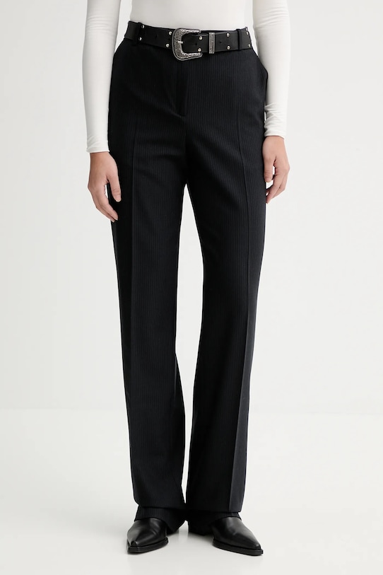 IRO spodnie z dodatkiem wełny WM23GAYLOR tkanina czarny WM23GAYLOR