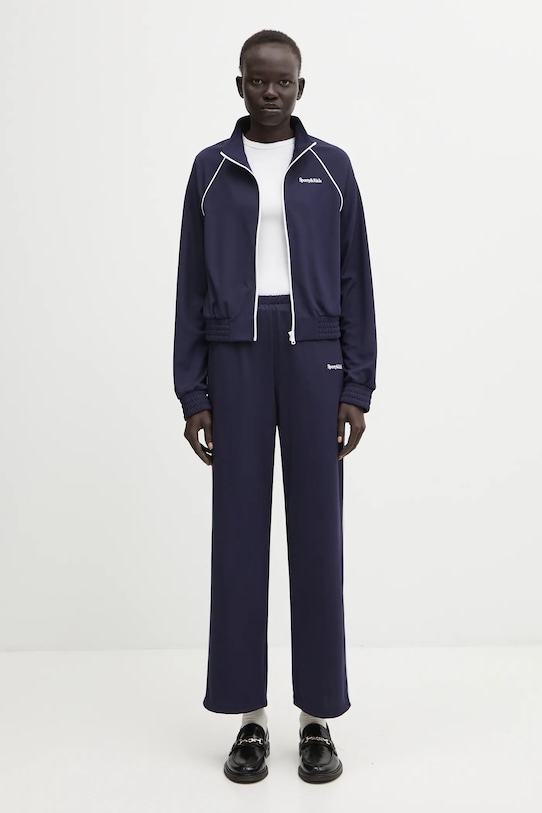 Sporty & Rich spodnie dresowe Serif Logo Retro Track PA05464300BL107 granatowy