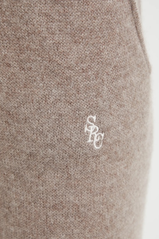 Μάλλινο παντελόνι Sporty & Rich SRC Cashmere μπεζ PA02766302BE24