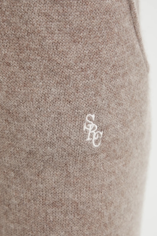Μάλλινο παντελόνι Sporty & Rich SRC Cashmere μπεζ PA02766302BE24