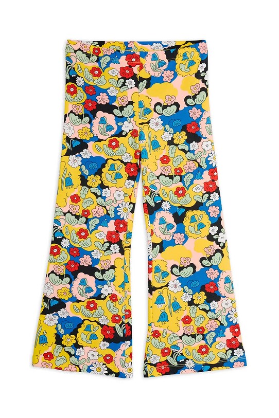 Dječji pamučni donji dio trenirke Mini Rodini Flowers Planet friendly zlatna 2563010200
