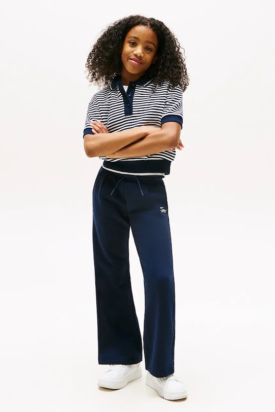 Tommy Hilfiger pantaloni de trening pentru copii tricotaj bleumarin KG0KG08669.9BYA