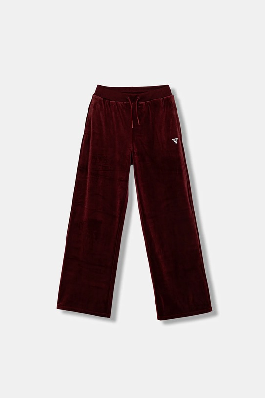 Guess spodnie dresowe dziecięce z elastanem bordowy J4RQ16.K0232.9BYA