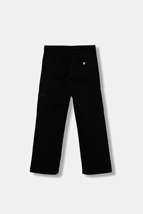 Guess spodnie bawełniane dziecięce J5YB01.WH630.9BYA czarny AW25