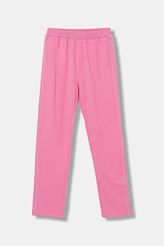 Guess pantaloni de trening din bumbac pentru copii bumbac roz J5YQ12.KA6R4.9BYA
