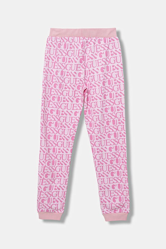 Детски памучен спортен панталон Guess J5YQ13.KAD74.9BYA розов AW25