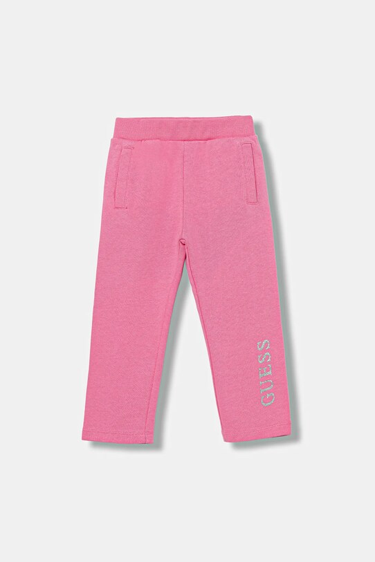 Guess pantaloni de trening din bumbac pentru copii bumbac roz K5YQ12.KA6R4.9BYA
